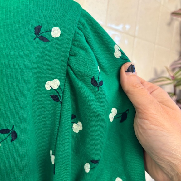 Maeve Kelly Green Sweatshirt with Cherry Pattern - Picture 3 of 8